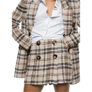 Zara Tweed Skort with Button Detail